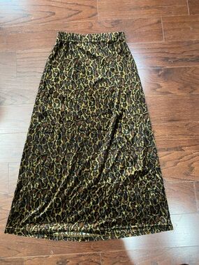 Cheetah Print Maxi Skirt Velvet Sz S Vintage Y2K Bratz Doll Made In USA